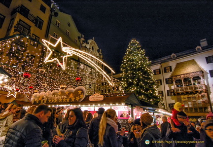 A bustling Christmas market